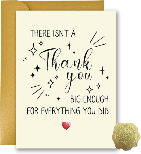 Lumoaster Funny Thank You Card - Thanks Cards for Men Women - Thank