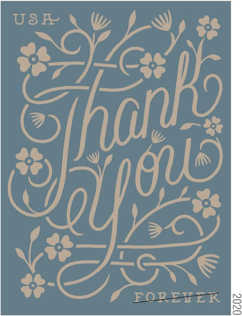 United States Postal Service 2020 20) Thank You (Sheet of First-Class Mail Forever Postage Stamps