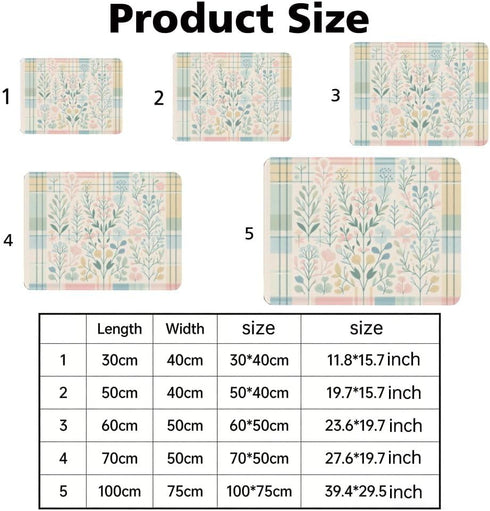 Generic 15.7"x11.8" Spring Plaid Floral Desk Mat Multifunctional Makeup Table Pad, Waterproof Vanity Cover Top