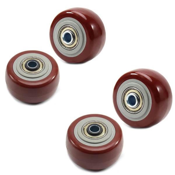 2.5 Inch Heavy Duty Lockable Caster Wheels, 4 PCS Bearing Plate Replacement for Platform Trucks, Up to 220LBS
