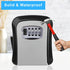 Key Lock Box, Resettable 4 Digit Combination Spare Key Safe, Weatherproof Key Storage Lock Box for Home, Office