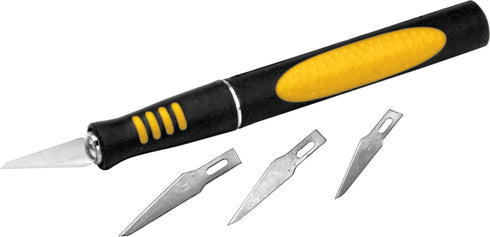Performance Tool W9170 Precision Hobby Knife Set, 14 Blades with Comfortable Contoured Handle and Storage Case