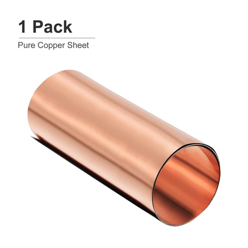 1000x200x0.1mm Pure Copper Sheets, 1 Pack for Making Machinery Parts, Metal Copper Plates