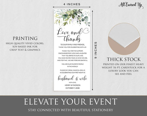 Setting, All Ewired Up Wedding Thank You, Printed Personalized, Place Reception Thank You Card, Wedding Thank You Note