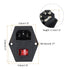 MECCANIXITY Power Switch 10A 250V AC Rocker Switch 3 Pin IEC320 C14 Inlet Male Power Socket, Pack of 1