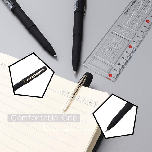 BaoKe Gel Ink Pens Rollerball Pens 0.7mm Medium Line, Box of 12 Pack, PC1838 (black)