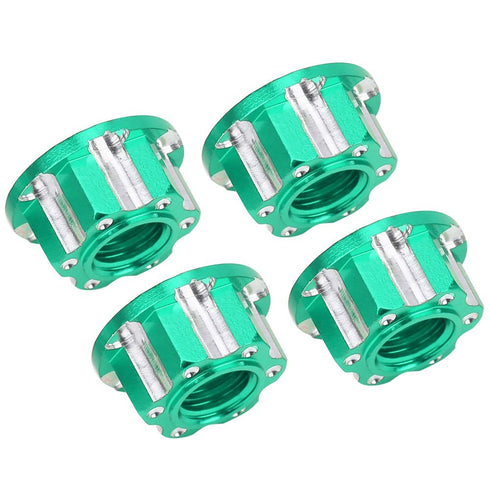 VGEBY 4pcs RC Hex Nuts, M4 Aluminum Alloy Wheel Hex Nuts for D3 D4 1/10 RC Car, Green