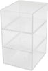 Martha Stewart Brody Desktop Storage Organizer, Stack and Slide Plastic Organizer Tray, Organizer for Office, Kitchen, or Vanity, 3" x 3.75", Clear by Martha Stewart
