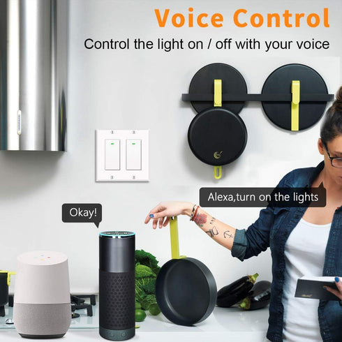 Smart Switch, WiFi Smart Light Switch, Compatible with Amazon Alexa and Google Home, Neutral Wire Needed