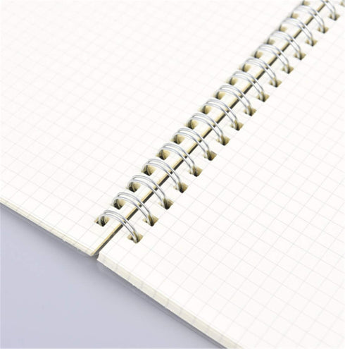 Yansanido 6 Pcs A6 Clear Hardcover Spiral Notebooks, 5.7 Inch x 4.1 Inch, 160 Pages (80 Sheets) Graph Paper