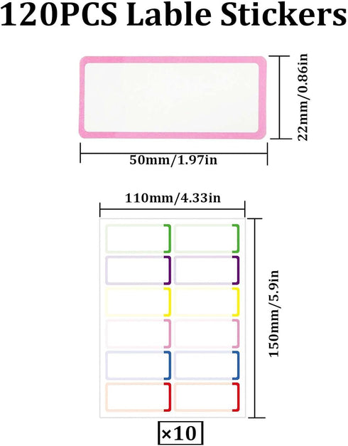 Divguf 120 Essentials(1.97 0.86 Pcs Colorful Baby Bottles Name Labels Waterproof Daycare Labels for Lunch Boxes, Water