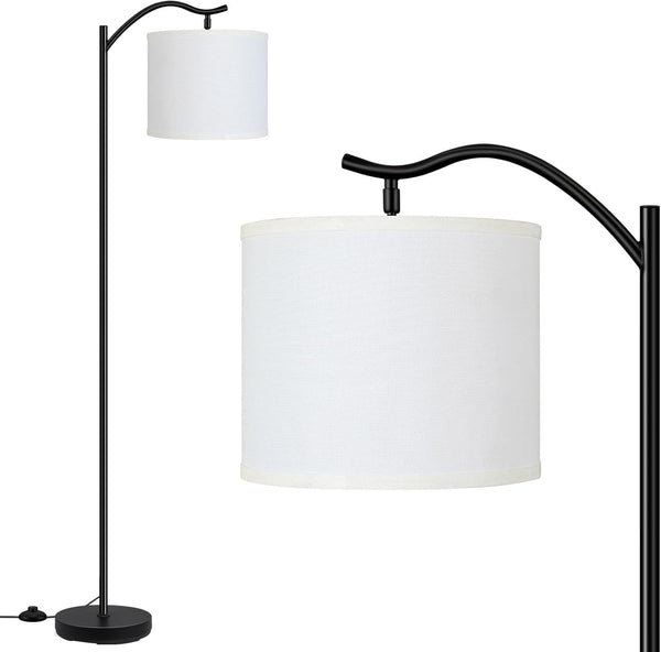 BoostArea Modern LED Arched Floor Lamp with Natural Linen Shade, 3 Brightness