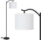 BoostArea Modern LED Arched Floor Lamp with Natural Linen Shade, 3 Brightness