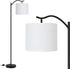 BoostArea Modern LED Arched Floor Lamp with Natural Linen Shade, 3 Brightness