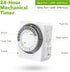 HBN Indoor Timers for Lamps, 24 Hour Plug-in Mechanical Timer, Dual Outlets, 15 Minute Intervals, Heavy Duty Daily