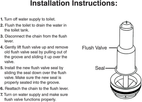 PlumbCraft Flush Valve Seal Replacement, fits 3" Flush Valves