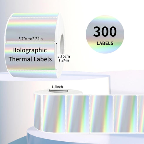 GUUDDAY 300Pcs Packaging Sparkling Thermal Label Oil and Water Adhesive Food Label Address for Retail Shipping Craft