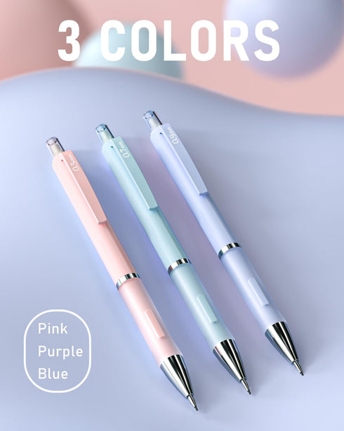 Nicpro 6PCS Pastel Mechanical Pencil Set, Cute 0.5 mm, 0.7 mm & 0.9 mm Pencils with 360PCS HB Lead Refills and Case
