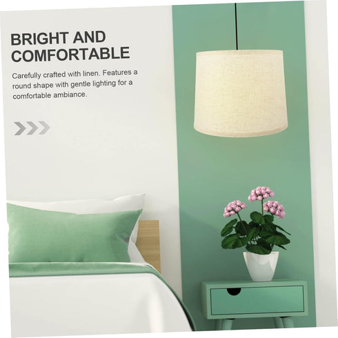 Linen Table Lamp Shade with Iron Frame - Decorative Home Lighting