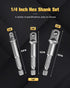 BOEN Impact Grade Socket Adapter Set, 3-PCS Drill Bit Adapter with Bit Holder, Sizes 1/4", 3/8", 1/2", 1/4-Inch SAE Hex Shank, Cr-V, for Cordless Drill & Screwdriver, Power Drill & Driver