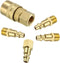 uxcell High-Flow Plug Assortment – Brass Quick Coupler Plug Air Hose Fitting Quick-Connect Fitting, 1/4" NPT, 5pcs