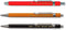 KOH-I-NOOR Versatil 5228 - Short Mechanical Clutch Leadholder with Mine Sharpener, Set of 3, Colors RED, YELLOW, BLACK