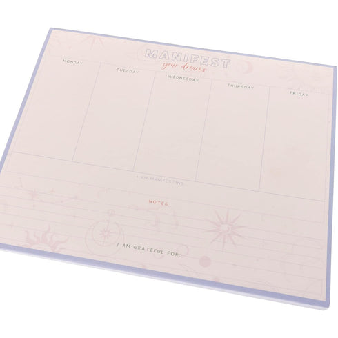 Graphique Manifest Weekly Desk Pad: Planner Notepad for Goals, Ideas, Notes, and Tasks, 80 Undated Sheets