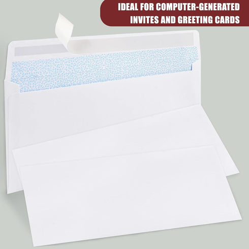 Joyberg 72 Packs #10 Business Envelopes, Self Seal Security Envelopes, Peel and Seal Closure, White, 26LB