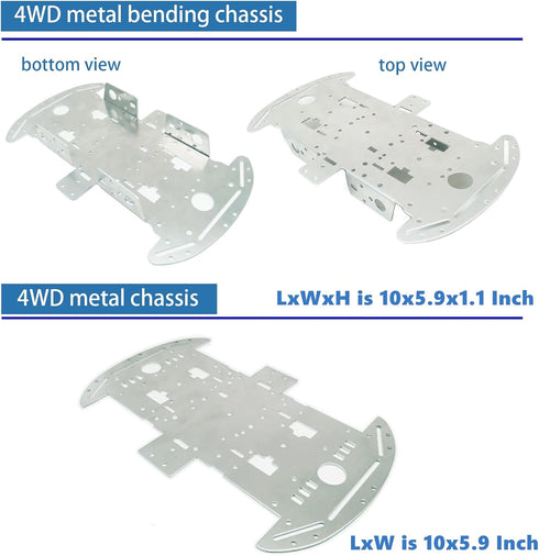 DWWTKL 4WD Programming 15+(Unassembled) DIY Mecanum Wheel Car Kit with Metal Chassis and TT Motor Smart Robot