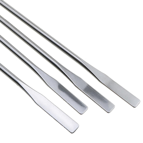 4PCS 150mm/5.9inch Miniature Dual Head Spatula, Semi Miniature Tapered Arrow Flat Head Silver Stainless Steel for