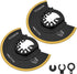 Kandishiex 2Pcs US Oscillating Saw Blades Bi-metal Titanium Coated Multitool Blades Semicircle Sharp Oscillating Blades