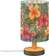 ALAZA Bedside Table Lamp for Bedroom Hawaii Floral Palm Leaves Nightstand LED Light Lamps with USB Port Linen Fabric