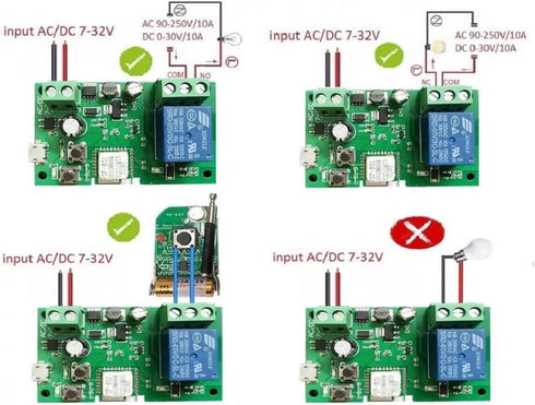 1 Channel WiFi Momentary Inching Relay Self-Lock Switch Module, DIY WiFi Garage Door Opener