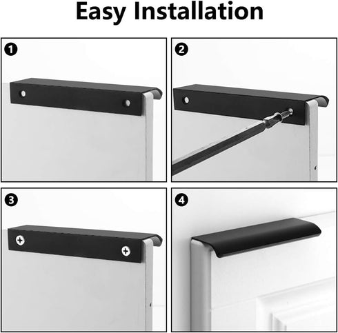12Pcs 80mm/3.15" Mount Finger Edge Pull, Aluminum Concealed Handle for Home Kitchen Door Drawer Cabinet