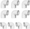YTFSA 3/4" PVC 90 Degree Elbow, 10Pcs 2 Way Right Angle Pipe Fitting,