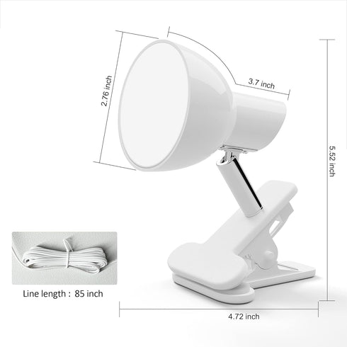 LED Clip on Light, 5W Super Bright Reading Lamp with 330 Rotation for Bed/Desk with Clamp