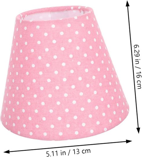 Angoily Creative Polka Dot Cloth Lampshade Cover Simple Round Fabric Light Cover with Durable Bracket Soft Light