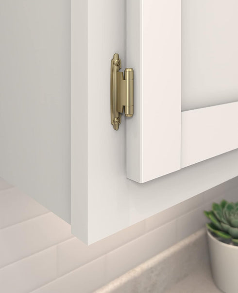 Amerock BPR3429BBZ | Cabinet Hinge | Variable Overlay Self Closing Face Mount | Golden Champagne | Kitchen Cabinet Door Hinge | 1 Pair/2 Pack | Functional Hardware by Amerock