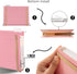 Y YOMA 6 Pack Extra Capacity Hanging File Folders with Handle, Cute Pink Accordion Decorative Folder with 1/5-Cut