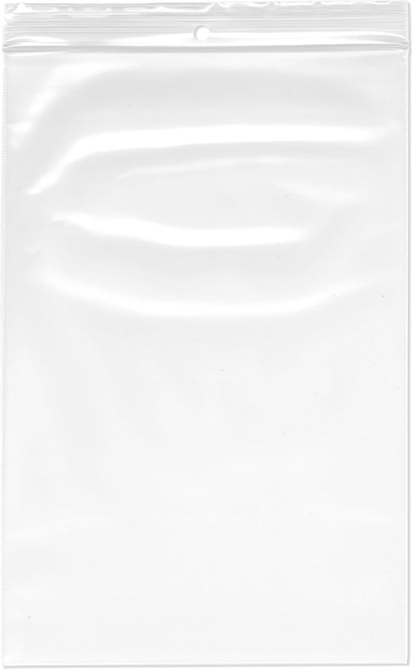 Plymor 6" x 9" Heavy Duty Zipper Reclosable Plastic Bags (Pack of 200), 4 Mil with Hang-Hole