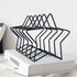 Zerodeko Star Shaped Iron Art Bookend Desk Organizer Iron Wire Desktop Book Rack Magazine Holder Black for Office