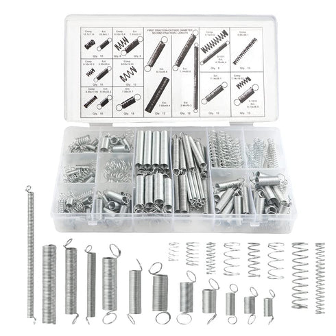 WMYCONGCONG 200 PCS Zinc Plated Compression and Extension Springs Replacement Kit for Shop and Home Repairs