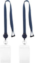 Pack of 2 Retractable Badge Holder with Lanyard, Breakaway Safety Lanyard with Clip Reel for ID Badges