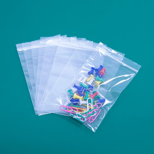 iMailer 100 Count Small Plastic Bags - 3" x 5" Reclosable Zip Bags 2 Mil with Lock Seal for Treats, Snack, Jewelry