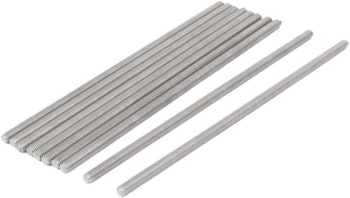 uxcell M5 x 150mm 304 Stainless Steel Fully Threaded Rod Bar Studs, 10 Pcs