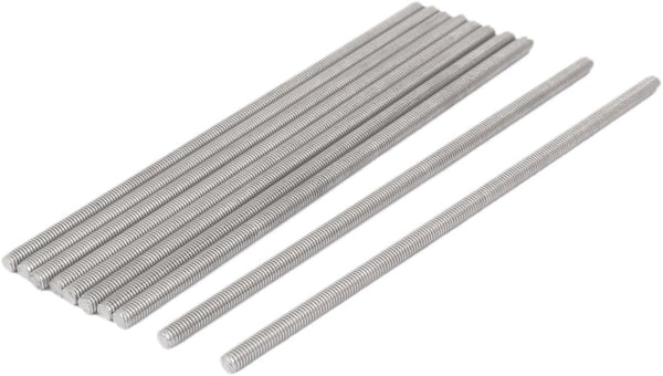 uxcell M5 x 150mm 304 Stainless Steel Fully Threaded Rod Bar Studs, 10 Pcs