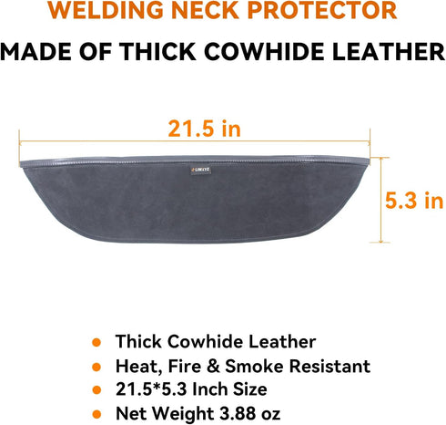 LIMXYZ (H005) Split Cowhide Wrap-Around Helmet Bib Cover with Press Fit Seal, for Most Welding Helmets Accessories
