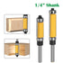 Totowood 4Pcs Set 1/4 Inch 1/2 Inch 3/4", 1", 1-1/4", 1-1/2" Inch Top and Bottom Bearing Flush Trim Router Bits Shank