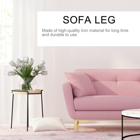 4 12cm Healeved Pcs Metal Cabinet Legs Titanium Color Y-Shaped Furniture Feet Sofa Support for Modern Sofa Cabinet