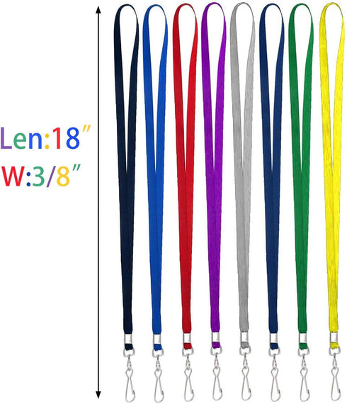 Bird Fiy Green Bulk Lanyards for ID Badges, Nylon Neck Flat Lanyard for ID Name Badge Holder (50Pcs)